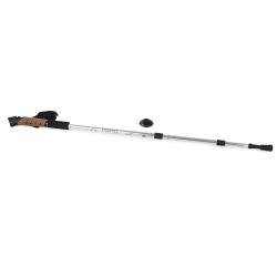 Kij Nordic Walking Z Korkową Rączką Kolor Srebrny