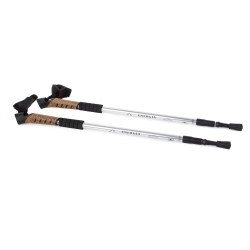 Kij Nordic Walking Z Korkową Rączką Kolor Srebrny