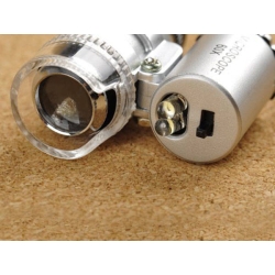 Lupa jubilerska mikroskop 60x 2 led profesjonalny