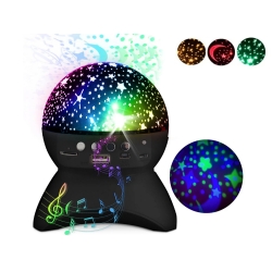 Projektor gwiazd lampka nocna nieba star led głośnik bluetooth usb rzutnik
