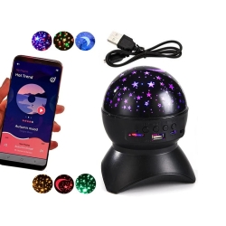 Projektor gwiazd lampka nocna nieba star led głośnik bluetooth usb rzutnik