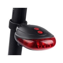 Lampka rowerowa tylna laserowa 5 led laser linia oświetlenie tylnie drogi