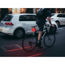 Lampka rowerowa tylna laserowa 5 led laser linia oświetlenie tylnie drogi