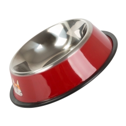 Miska dla psa metalowa antypoślizgowa napisy 150ml