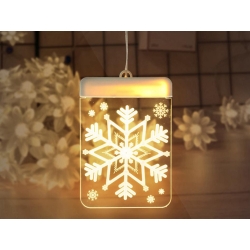 Witraż led 3d na okno ozdoba lampki świąteczne