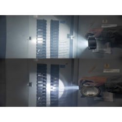 Mocna lampa latarka warsztatowa led cob z uchwytem halogen na baterie