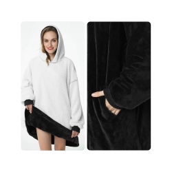 Ciepła bluza koc oversize xxl 2w1 gruba futrzak