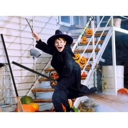 Miotła czarownicy wiedźmy baba jagi czarna 90cm na halloween andrzejki xxl