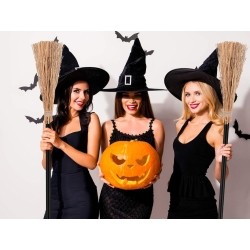Miotła czarownicy wiedźmy baba jagi czarna 90cm na halloween andrzejki xxl