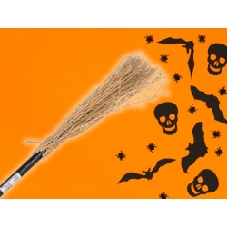 Miotła czarownicy wiedźmy baba jagi czarna 90cm na halloween andrzejki xxl