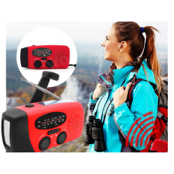 Radio latarka akumulatorowe solarne dynamo na korbkę powerbank usb awaryjne
