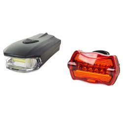 Oświetlenie rowerowe led cob 5w przód tył lampki