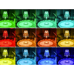 Lampka nocna stołowa kryształ led rgb usb pilot