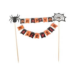 Dekoracja halloween na ciasto tort na babeczki piker topper girlanda papier