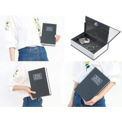 Sejf książka metalowa kasetka skrytka klucz 24cm