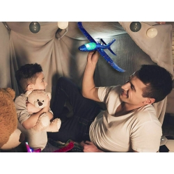 Samolot styropianowy styropianu 47cm świecący led szybowiec rzutka duży
