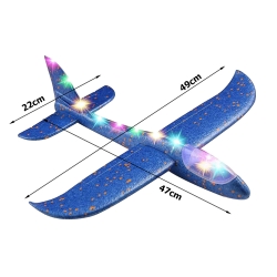 Samolot styropianowy styropianu 47cm świecący led szybowiec rzutka duży