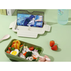 Lunchbox śniadaniówka pojemnik na śniadanie do szkoły przegródki sztućce