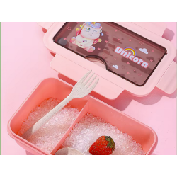 Lunchbox śniadaniówka pojemnik na śniadanie do szkoły przegródki sztućce