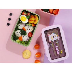 Lunchbox śniadaniówka pojemnik na śniadanie do szkoły przegródki sztućce