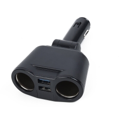 Rozdzielacz zapalniczki ładowarka 2 usb woltomierz