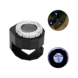 Lupa jubilerska mikroskop 30x 3 led uv kieszonkowy