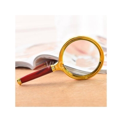 Lupa ręczna klasyczna 80mm złota szkło elegancka