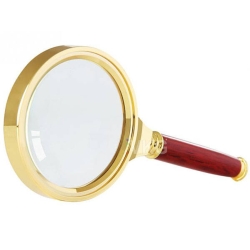 Lupa ręczna klasyczna 80mm złota szkło elegancka