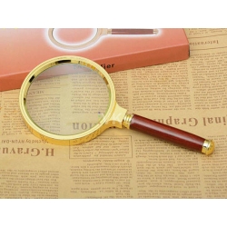 Lupa ręczna klasyczna 80mm złota szkło elegancka