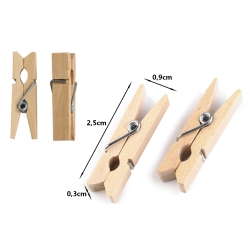 Klamerki drewniane mini spinacze 2,5 cm 100 sztuk