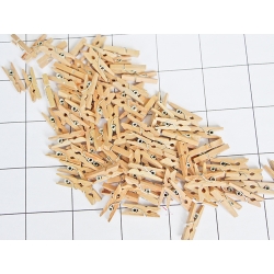 Klamerki drewniane mini spinacze 2,5 cm 100 sztuk