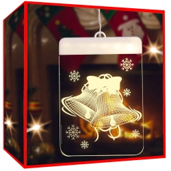Witraż led 3d na okno ozdoba lampki świąteczne
