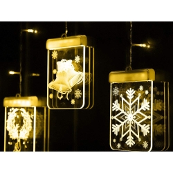 Witraż led 3d na okno ozdoba lampki świąteczne