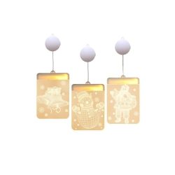 Witraż led 3d na okno ozdoba lampki świąteczne
