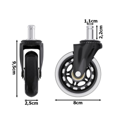Kółko do fotela kauczukowe łożyskowane 1szt 11mm