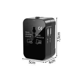 Adapter przejściówka wtyczka gniazdo uk usa eu aus uniwersalna 2x usb świat