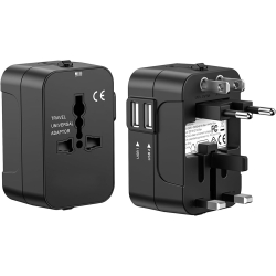 Adapter przejściówka wtyczka gniazdo uk usa eu aus uniwersalna 2x usb świat
