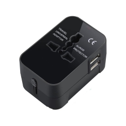 Adapter przejściówka wtyczka gniazdo uk usa eu aus uniwersalna 2x usb świat