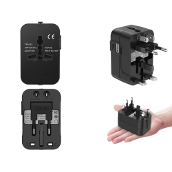 Adapter przejściówka wtyczka gniazdo uk usa eu aus uniwersalna 2x usb świat