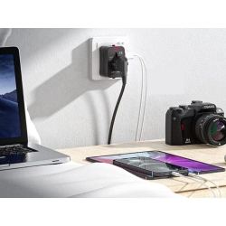Adapter przejściówka wtyczka gniazdo uk usa eu aus uniwersalna 2x usb świat