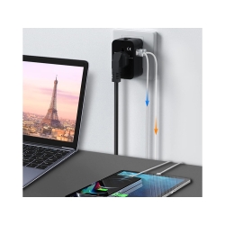 Adapter przejściówka wtyczka gniazdo uk usa eu aus uniwersalna 2x usb świat