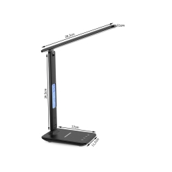 Lampka biurkowa led szkolna usb zegar ładowarka qi