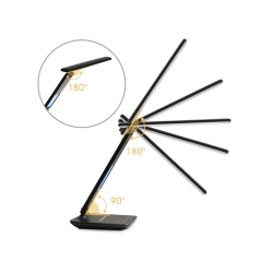 Lampka biurkowa led szkolna usb zegar ładowarka qi