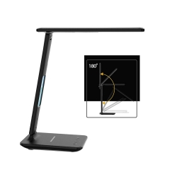 Lampka biurkowa led szkolna usb zegar ładowarka qi