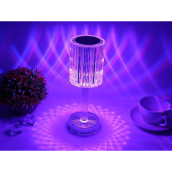 Lampka nocna stołowa kryształ led rgb usb pilot