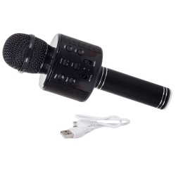 Mikrofon bezprzewodowy bluetooth głośnik karaoke modulator głosu okrągły