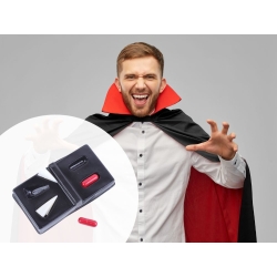 Zestaw wampira dracula wilkołak sztuczne zęby na halloween z sztuczną krwią