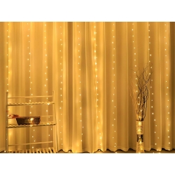 Lampki girlanda kurtyna świetlna świąteczna 300 led wewnętrzna ciepła usb