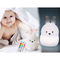 Lampka nocna dla dzieci led królik dotyk rgb pilot
