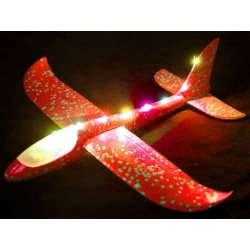 Samolot styropianowy styropianu 47cm świecący led szybowiec rzutka duży